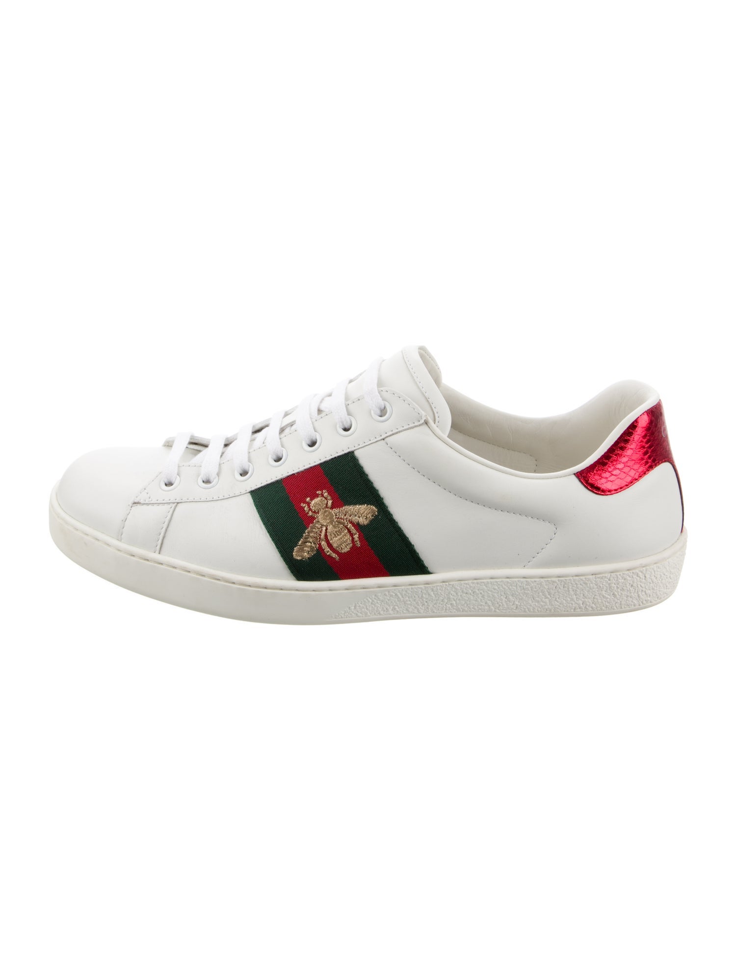 Gucci Web Accent Leather Sneakers